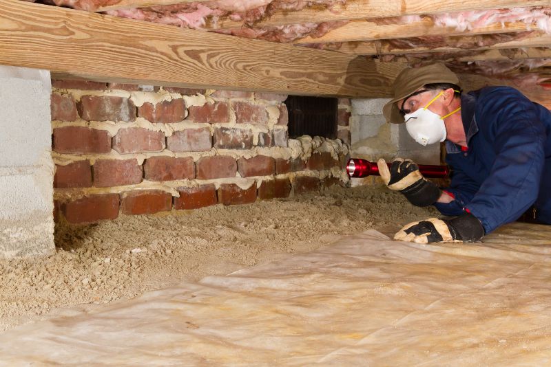 mould inspector checking for mould in the crawlspace